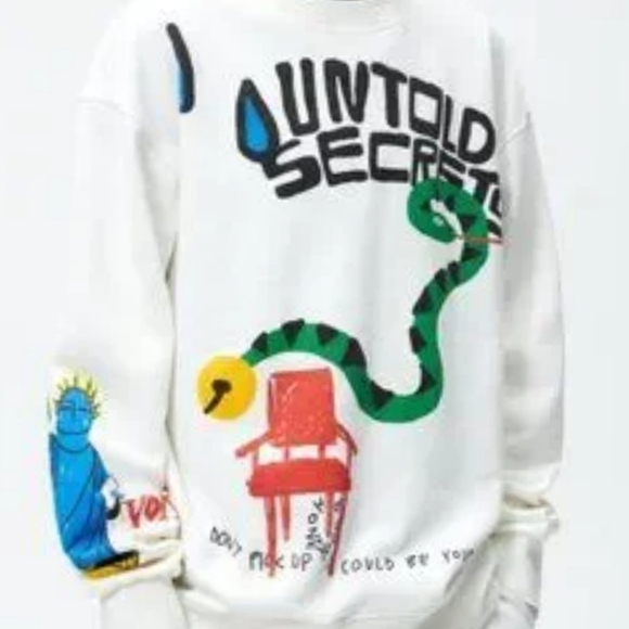 Zara Vibrant Colors Animal New York Graphic Art to Wear Sweatshirt Size L - Picture 12 of 12